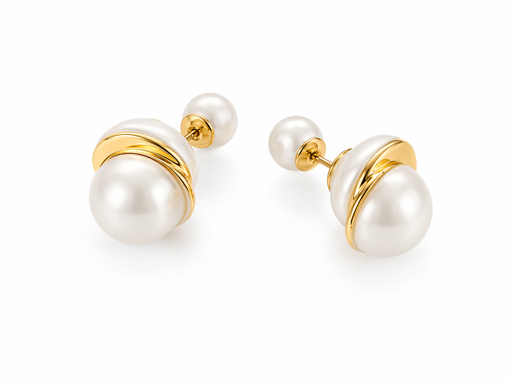Pearl Dome Stud Earrings