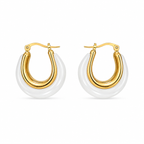 Pearl Glaze Hoop Earrings