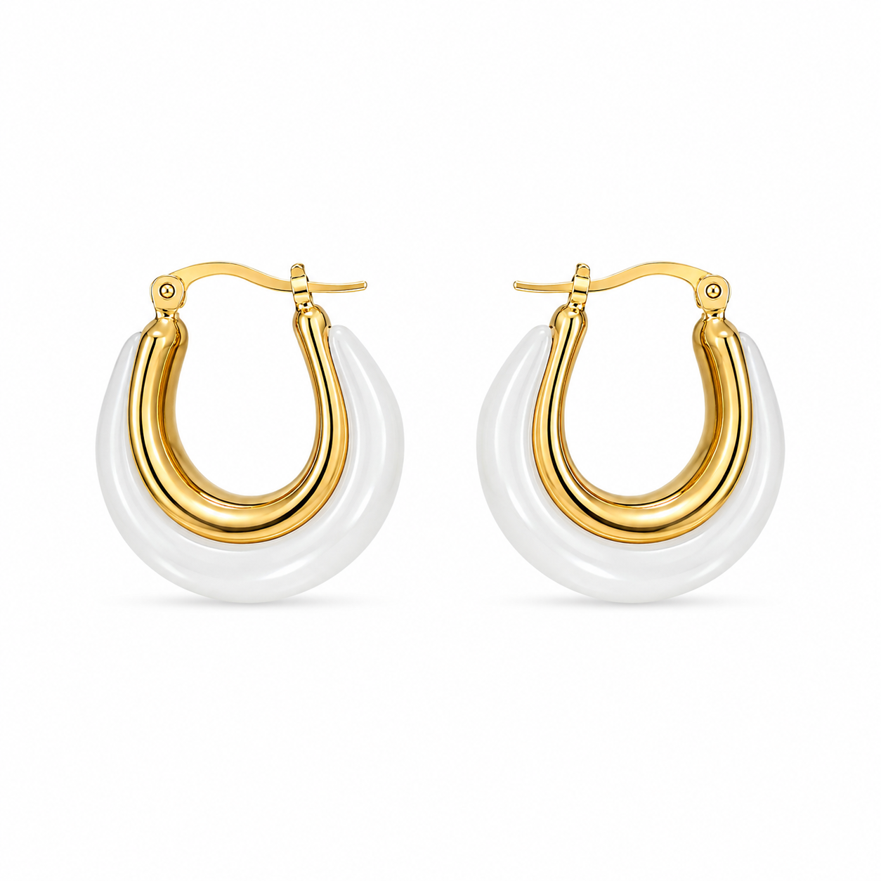 Pearl Glaze Hoop Earrings
