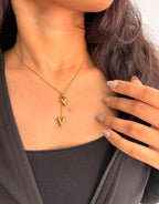 Double Heart Lariat Necklace