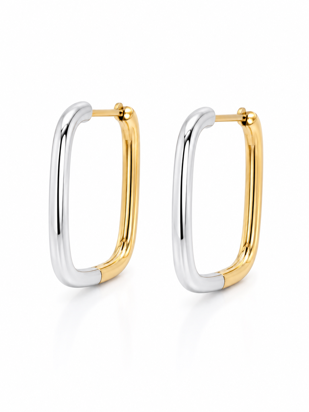Dual Tone Oval Hoops