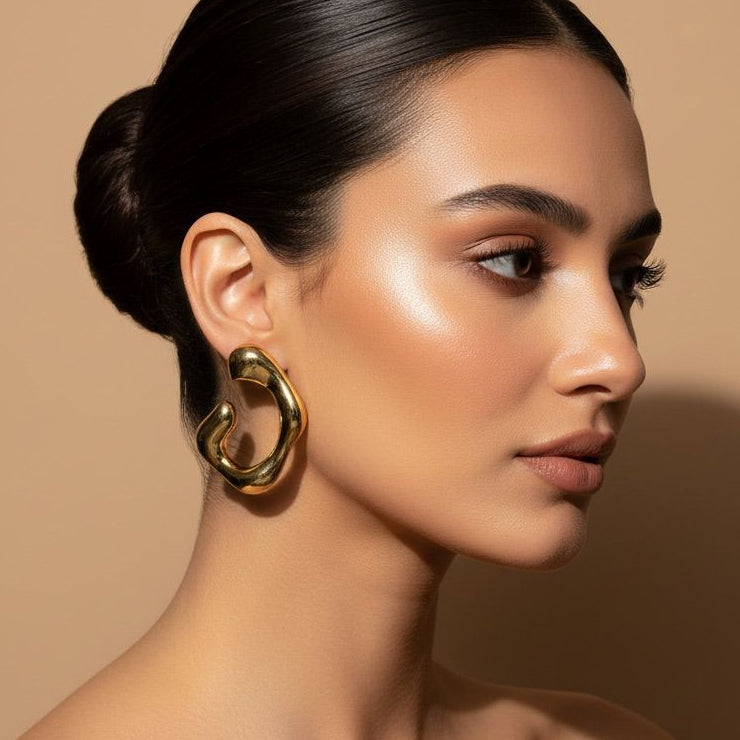 Sculpted Abstract Statement Earrings