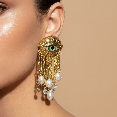 Mystic Eye Pearl Earrings