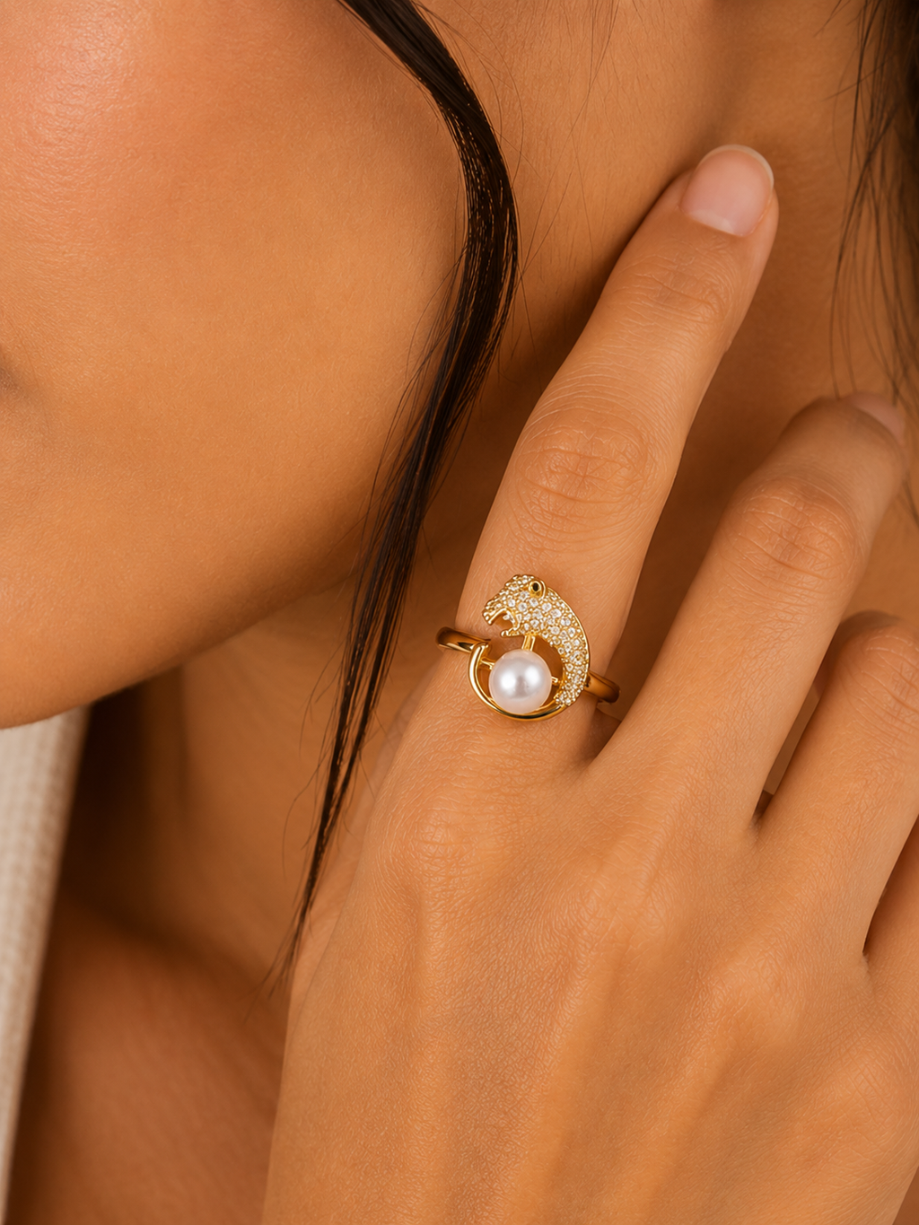Pearl Panther Ring