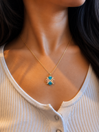 Champagne Cross-Floral Pendant