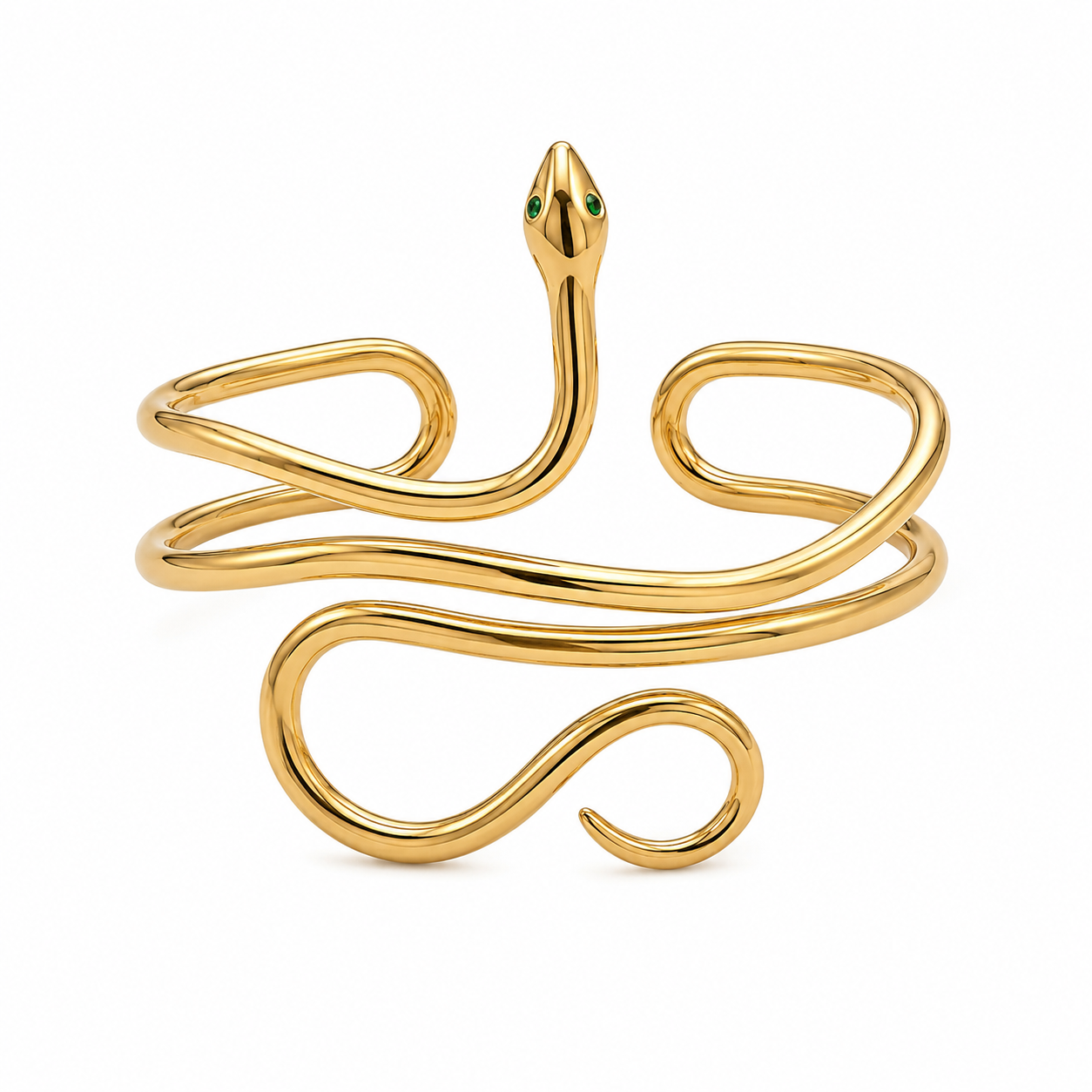 Golden Serpent Cuff Bracelet