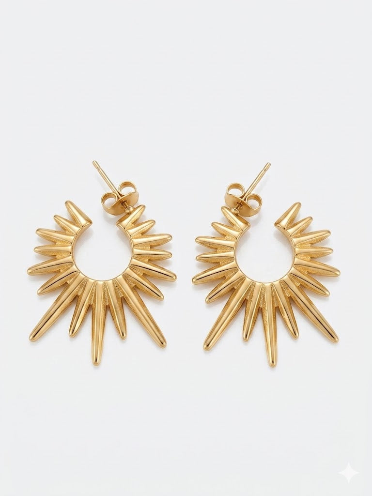 Sunburst Hoop Earrings
