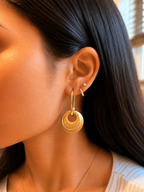 Golden Orbit Statement Earrings