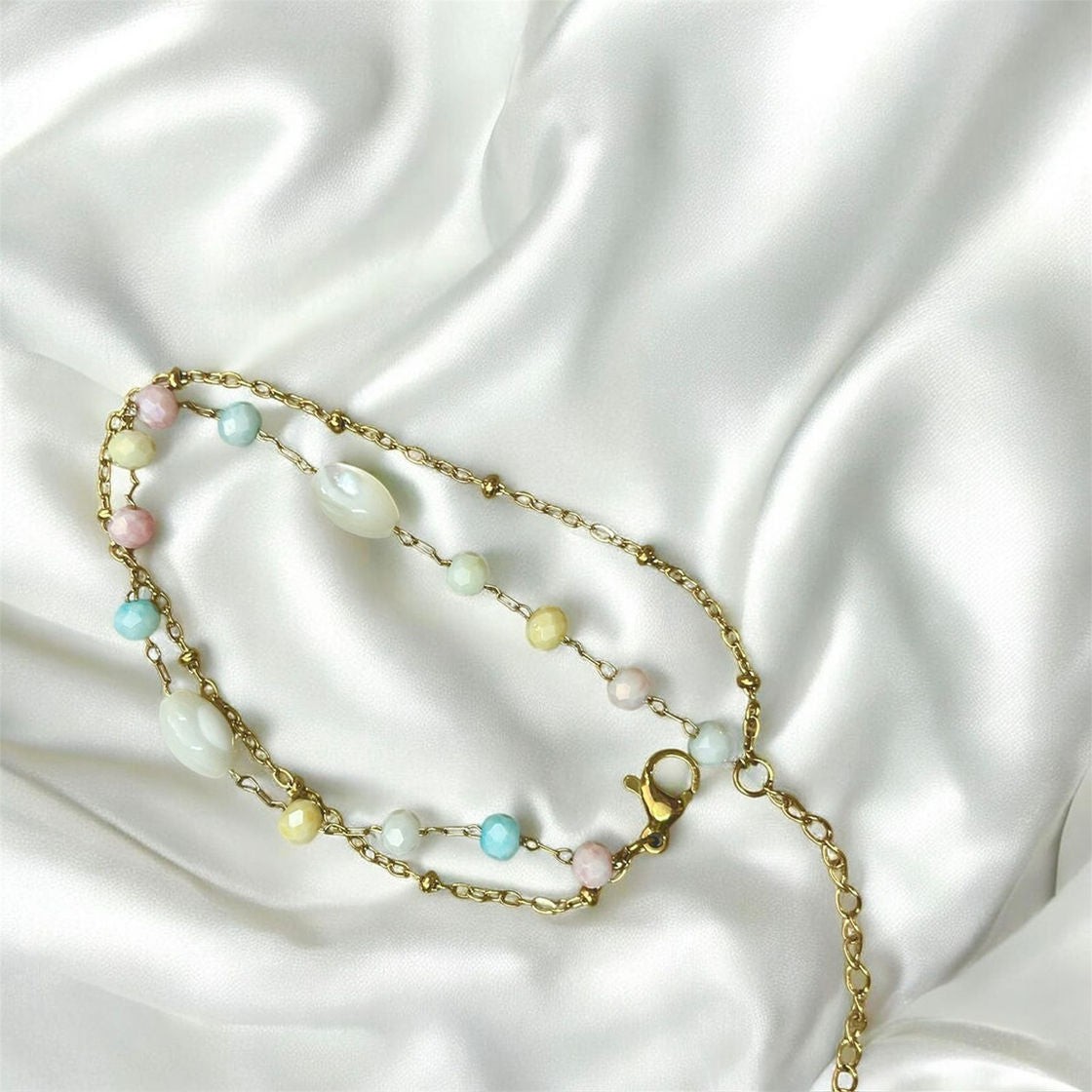 Gold & Jade Charm Bracelet