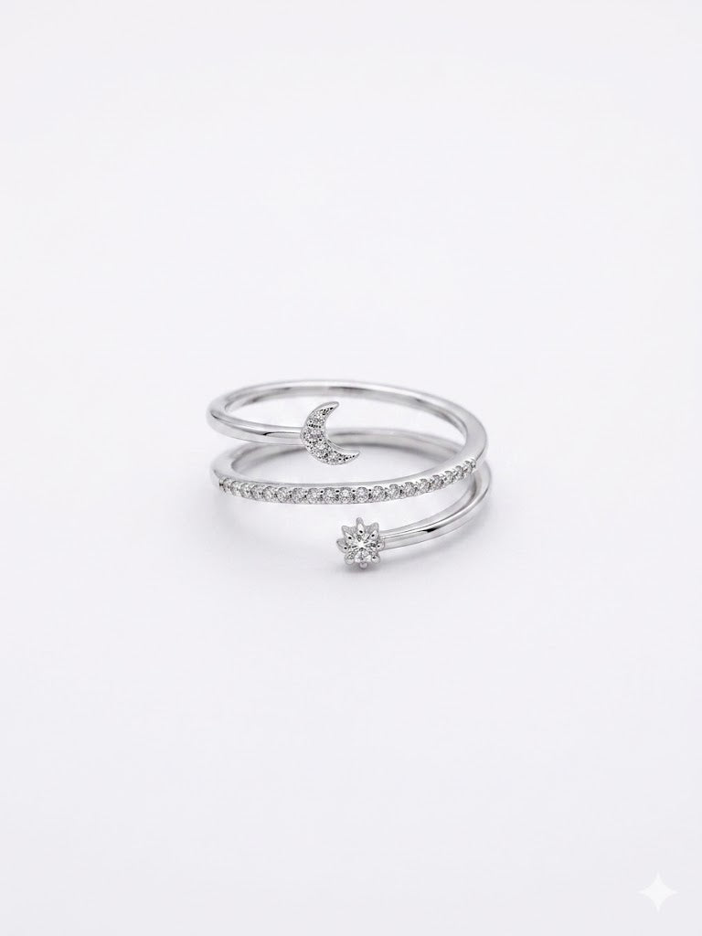 Luna & Star Wrap Ring
