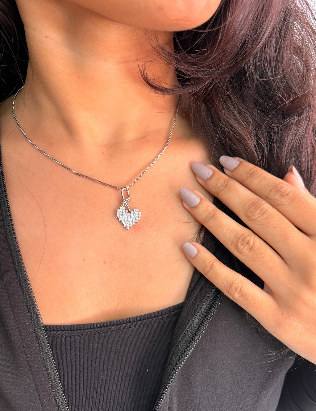 Pixelated Heart Necklace