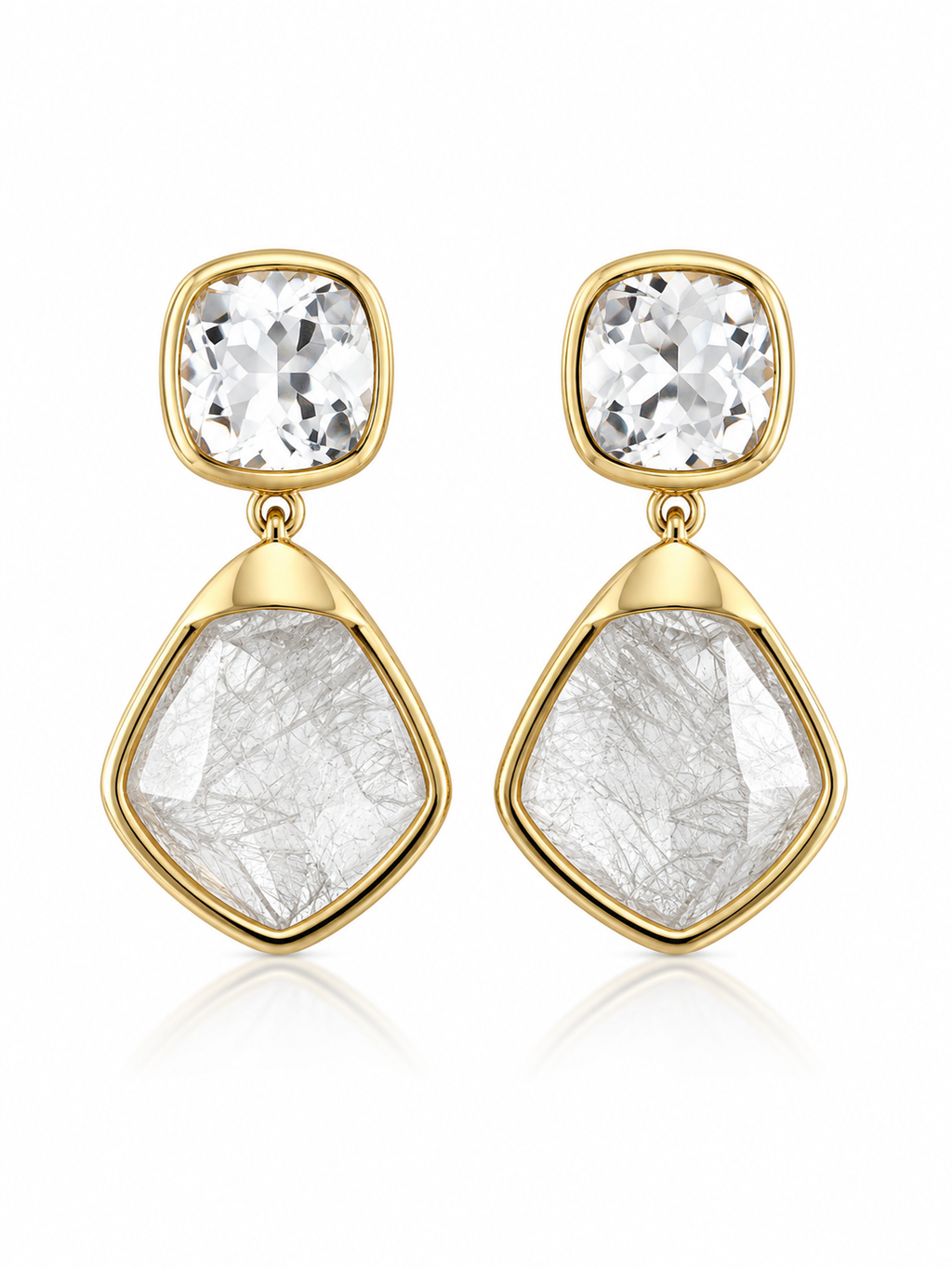 Frosted Crystal Drop Earrings