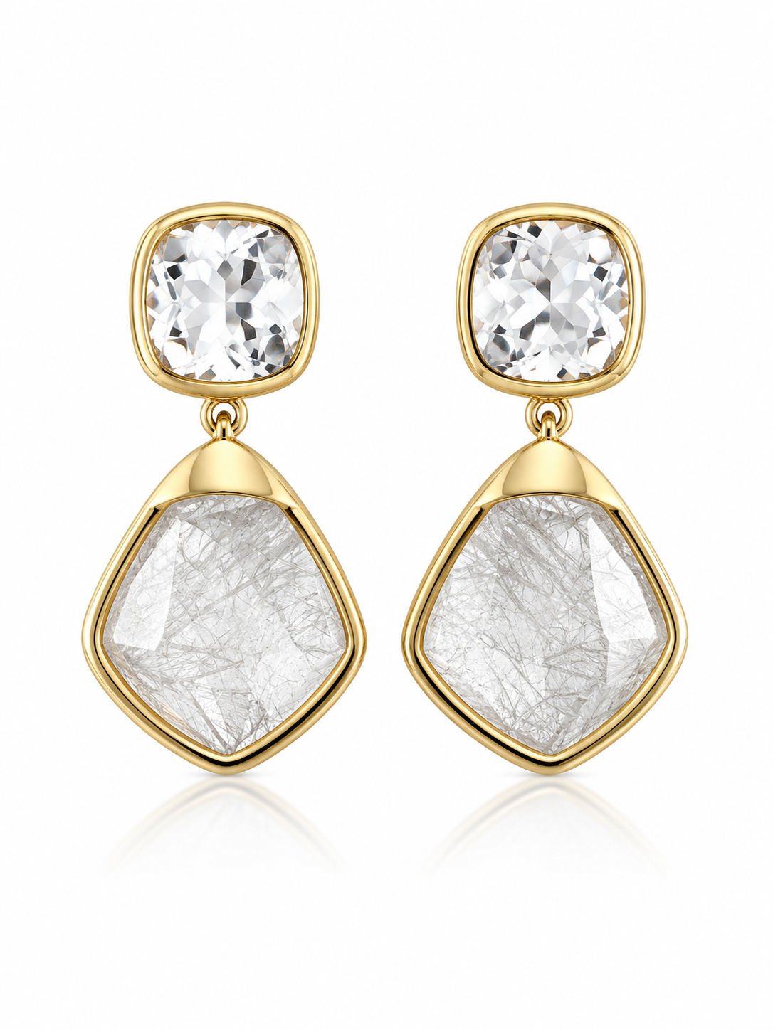 Frosted Crystal Drop Earrings