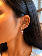 Rosé Crystal Drop Earrings