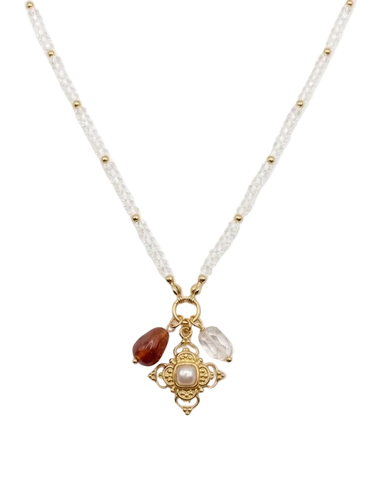 Celeste Pearl Charm Necklace