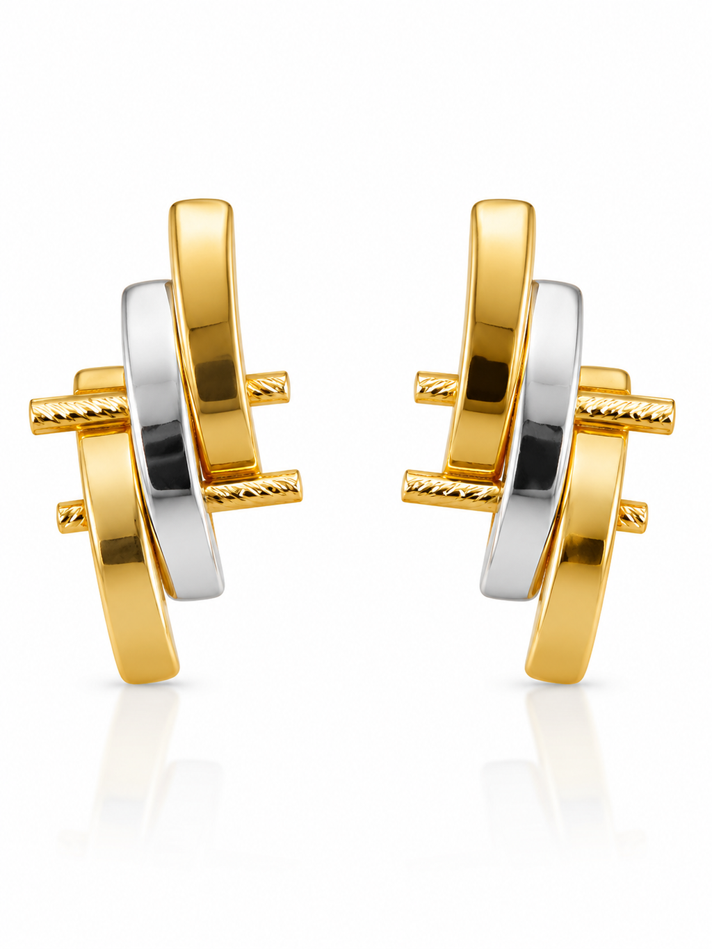Dual Tone Edge Earring