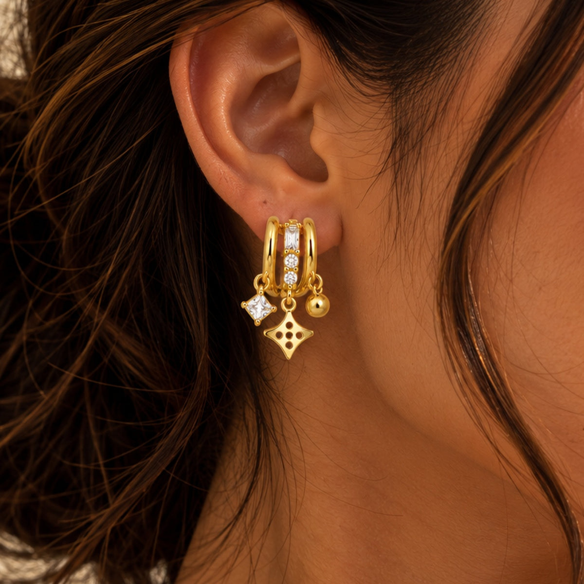 Celeste Charm Drop Earrings