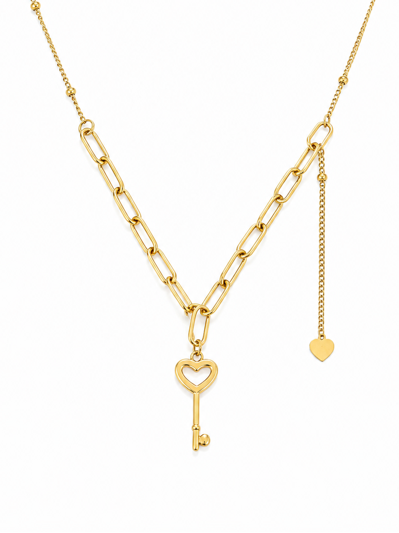 The Amore Key Layered Chain Necklace