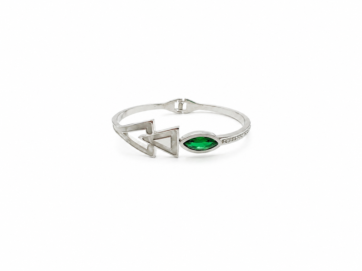 Emerald Marquise Geometric Bangle