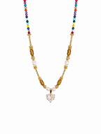 Aurora Beaded Heart Necklace