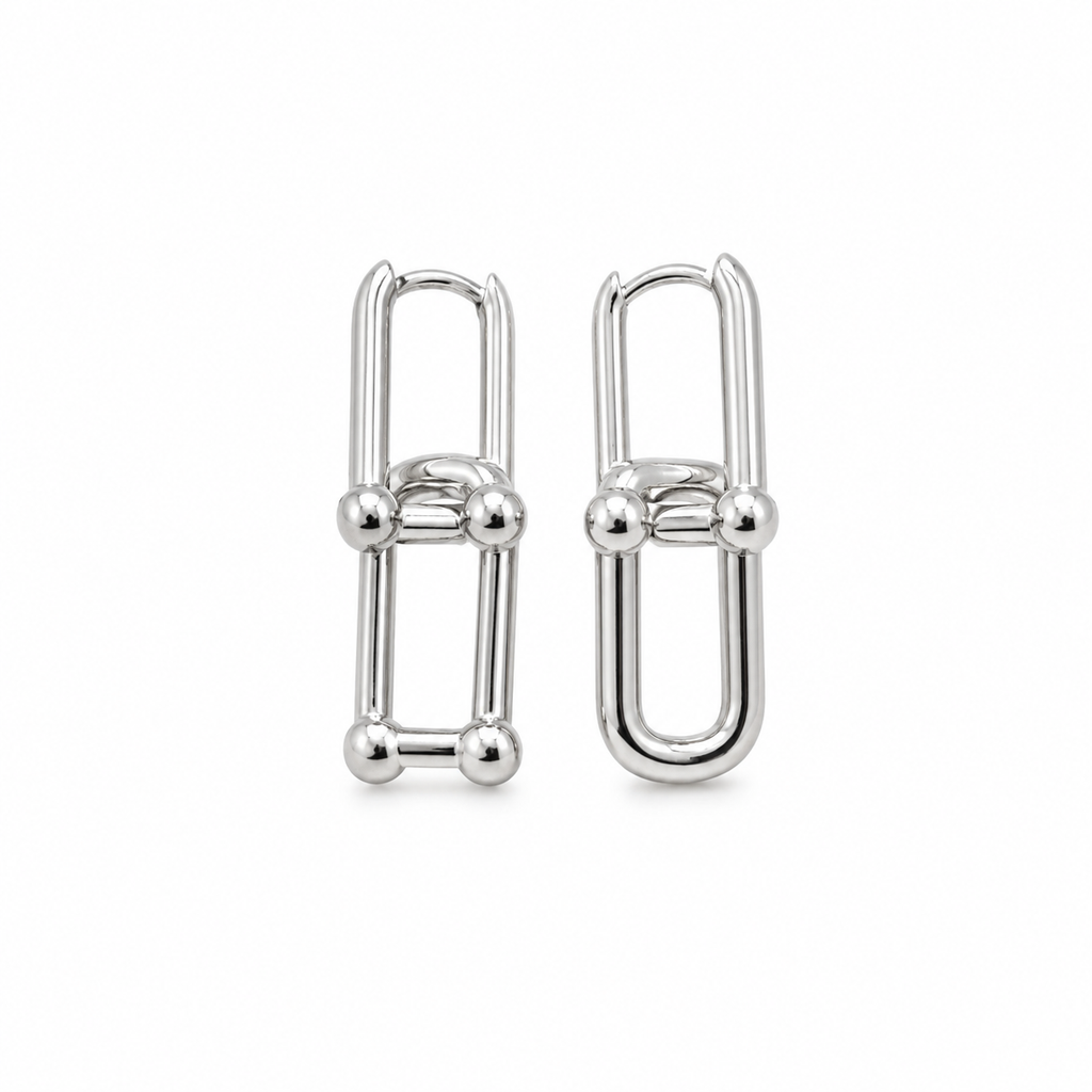 Lock Charm Hoop Earrings (2in1)