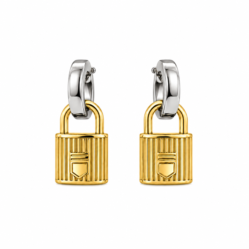 Lock & Luxe Hoop Earrings (2in1)
