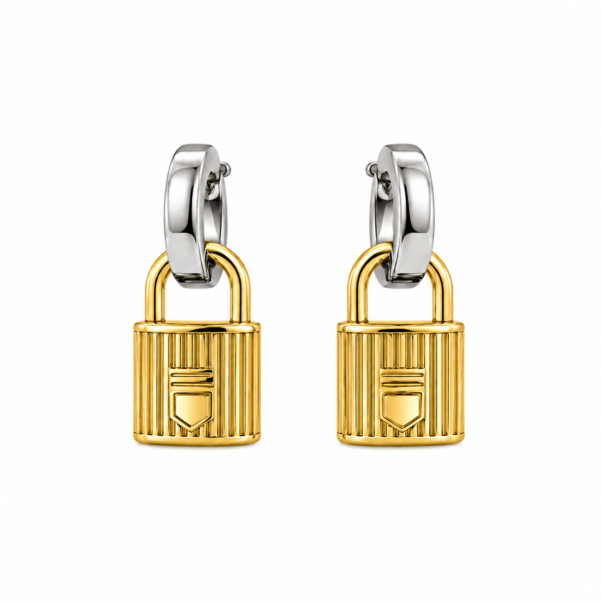Lock & Luxe Hoop Earrings (2in1)