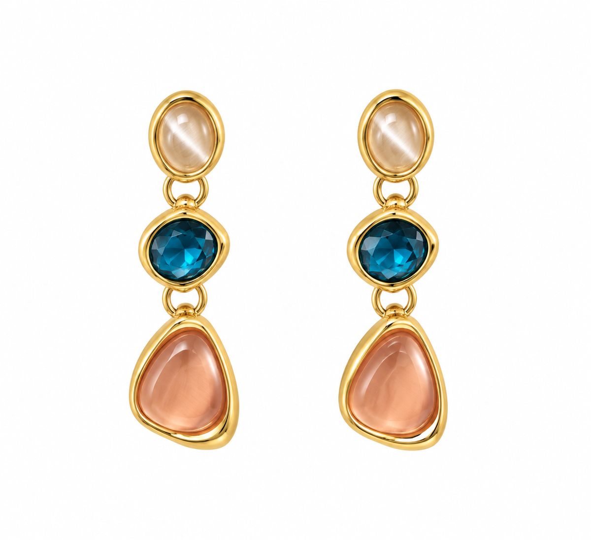 Aurora Trio Gemstone Drop Earrings