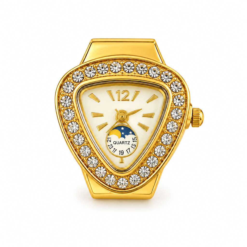 Crystal Triangle Watch Ring