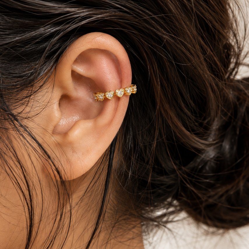 Heart Crystal Earcuff