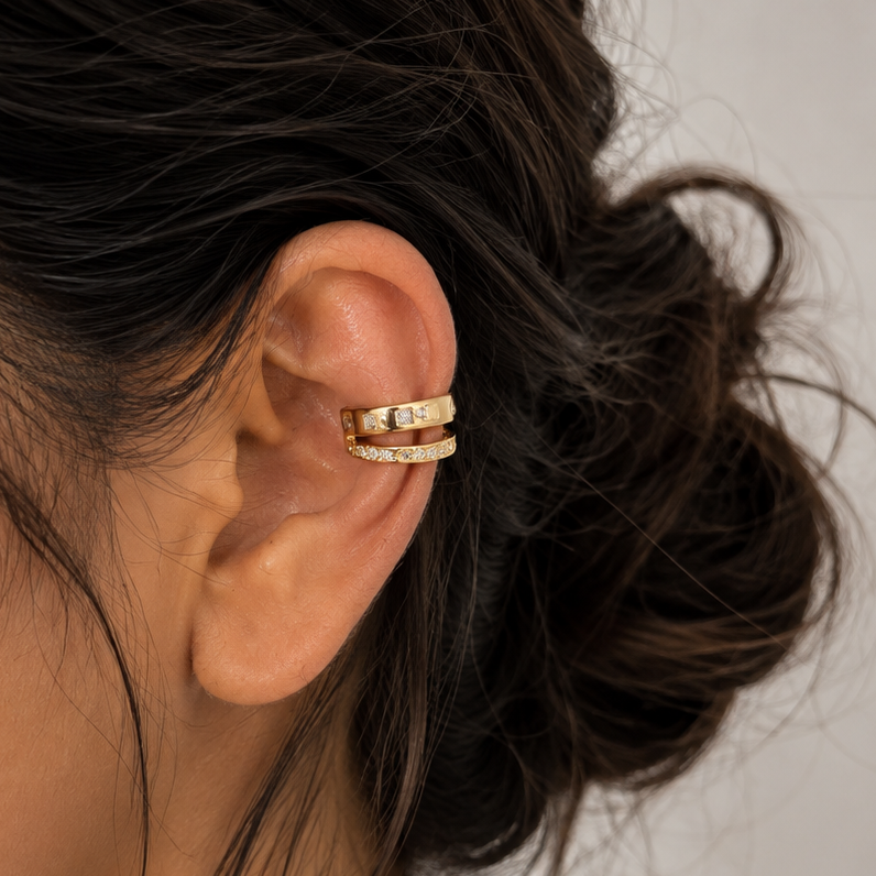 Celeste Double Band Ear Cuff