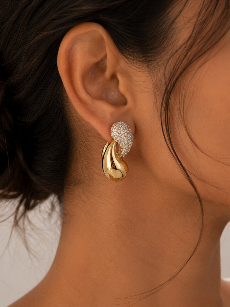 Hexa Luxe Hoop Earrings