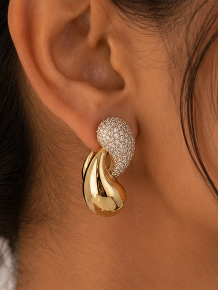 Hexa Luxe Hoop Earrings