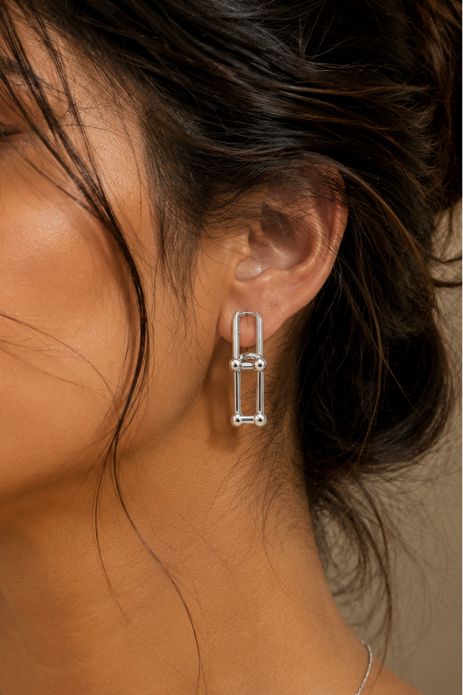 Lock Charm Hoop Earrings (2in1)