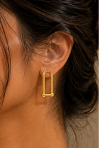 Lock Charm Hoop Earrings (2in1)