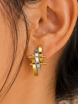 Dual Tone Edge Earring