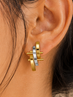 Dual Tone Edge Earring