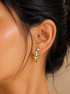 Dual Tone Edge Earring