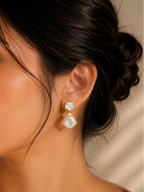 Frosted Crystal Drop Earrings