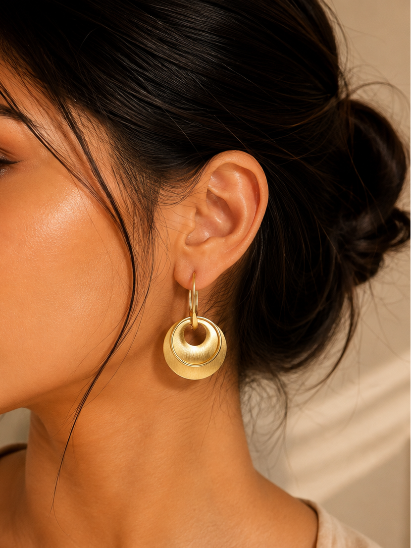 Golden Orbit Statement Earrings