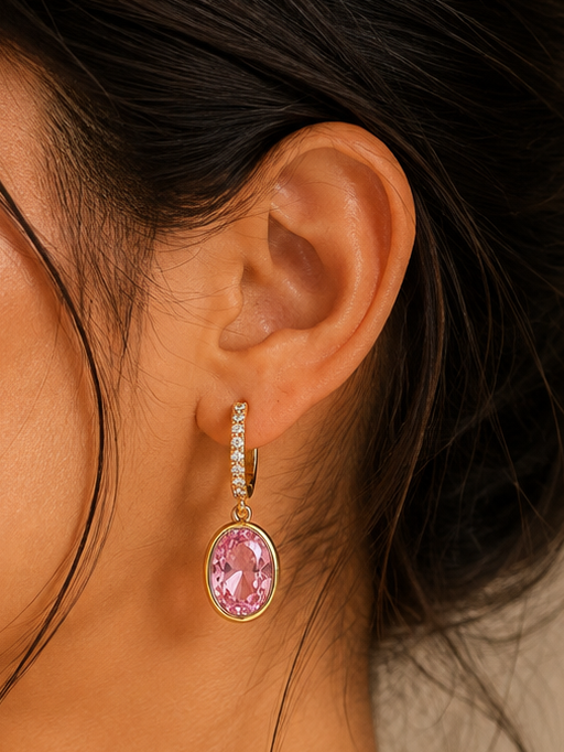 Rosé Crystal Drop Earrings