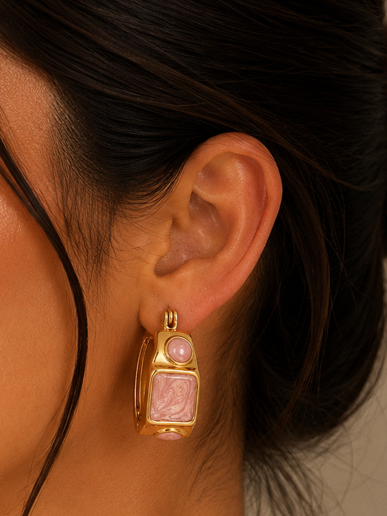 Pink Marbled Enamel