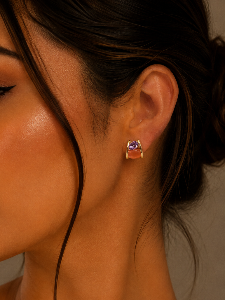 Amethyst Radiance Studs
