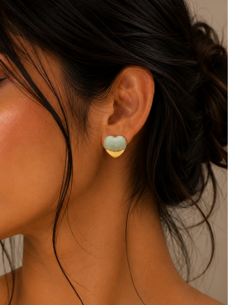Resin Heart Studs