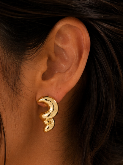 Gilded Molten Helix Studs
