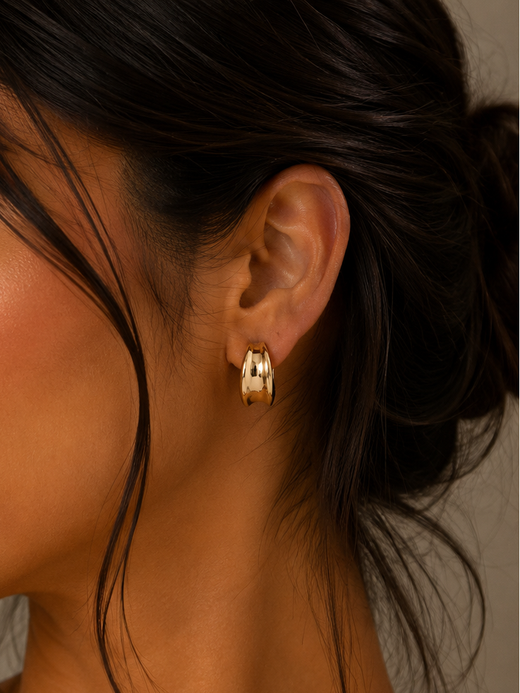 Gilded Concave Statement Hoops