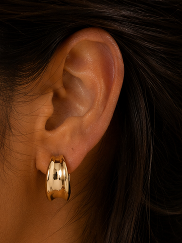 Gilded Concave Statement Hoops