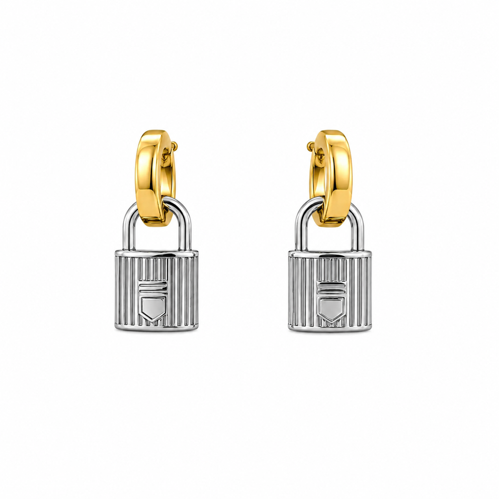 Lock & Luxe Hoop Earrings (2in1)