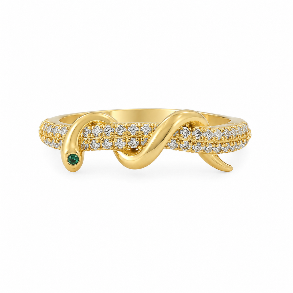 Aurelia Crystal Snake Ring