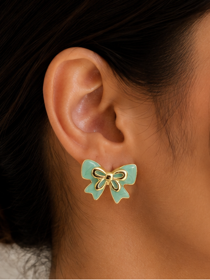 Sage Enamel Bows
